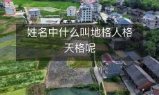 你知道姓名中的“地格人格天格”是什么意思吗?