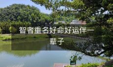 智者给你命名,好命与好运相伴终身