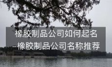 如何给橡胶制品公司取名?推荐几种优秀的橡胶制品公司名称