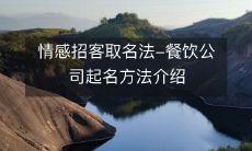 介绍情感招客取名法:如何为餐饮公司起名以吸引客户的注意?