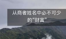 商家必备的“财富”元素:从姓名出发探讨成功之路
