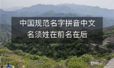中国名字拼音规范:强调姓在前名在后的中文命名顺序