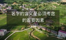 在给新生儿取名字时,考虑名字的含义是必不可少的首要因素