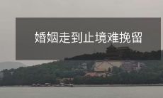 再无挽回余地的婚姻:走到绝望的止境