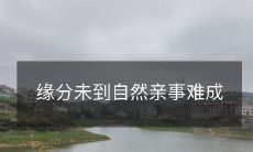 即便缘分未到,也不愿轻言放弃,如此自然的事情为何难以实现?