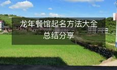 分享一份详尽的龙年餐馆命名方法大全