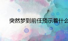 突然做了个梦,梦见前任,这究竟象征着什么?
