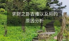 寻求对求财之卦吉祥和不利局面的原因做出分析的探究