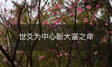 以世爻为中心,切断大富之命的命运轨迹