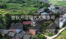 合伙开店的阻力较大,但预计明年将可成功落地经营