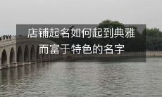 如何为您的店铺取一个既典雅又独具特色的名称?