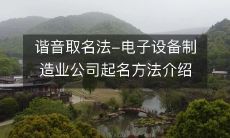 介绍如何用谐音取名法为电子设备制造业公司取名的方法