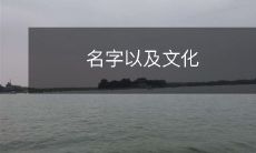 探寻名字的背后文化以及社会意义:一个关于名字的文化考察