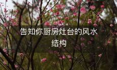 告知你厨房灶台的风水结构